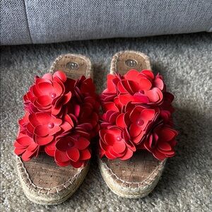 Red/Orange Floral Women's Espadrille Sandals